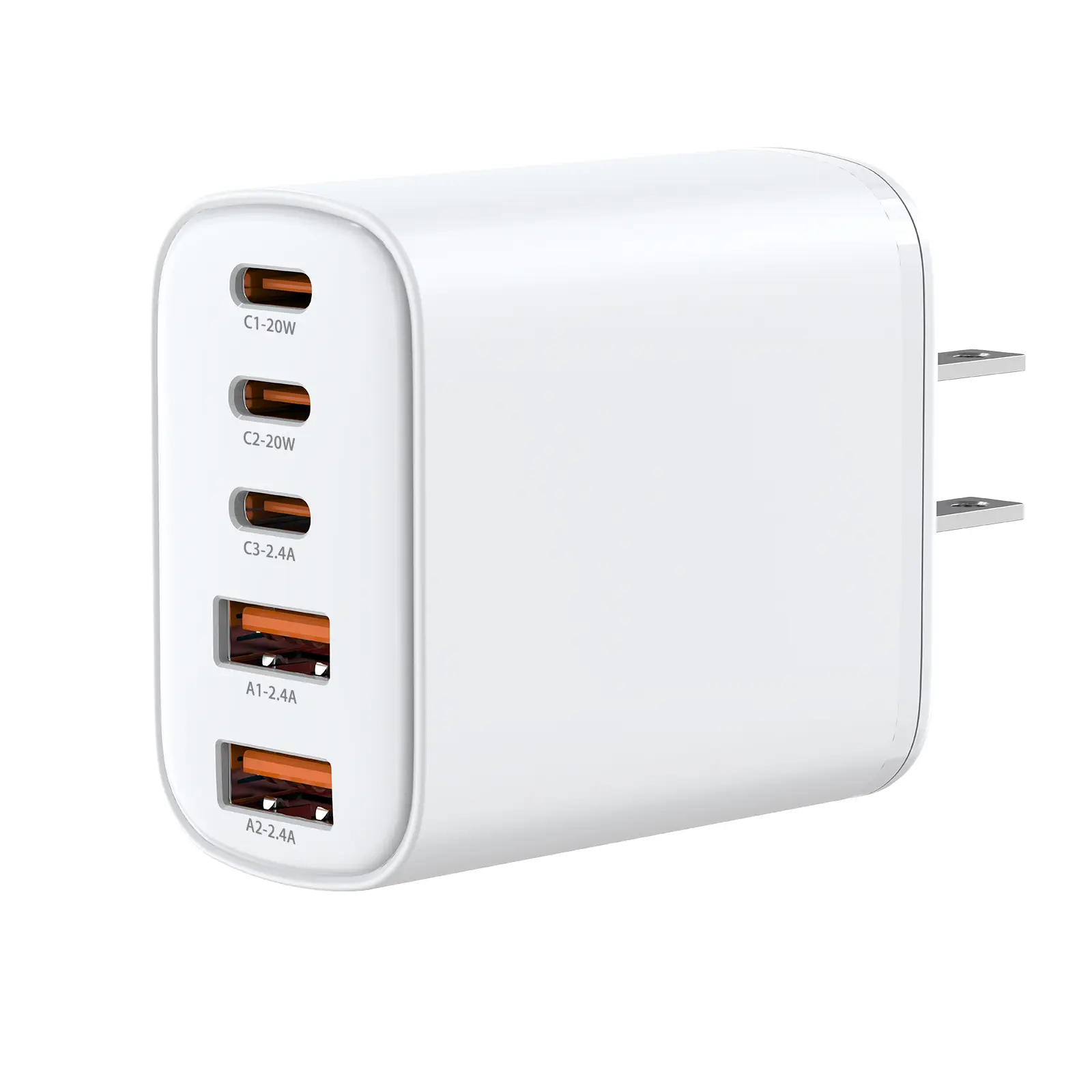 32W 5-Port Multi-Device Wall Power Adapter - 2A+3C Ports Fast Chargers, C-Type Chargers, Compact for Home & Travel, Compatible with Most Mobile Phones, Cellphone, Portable Chargers
