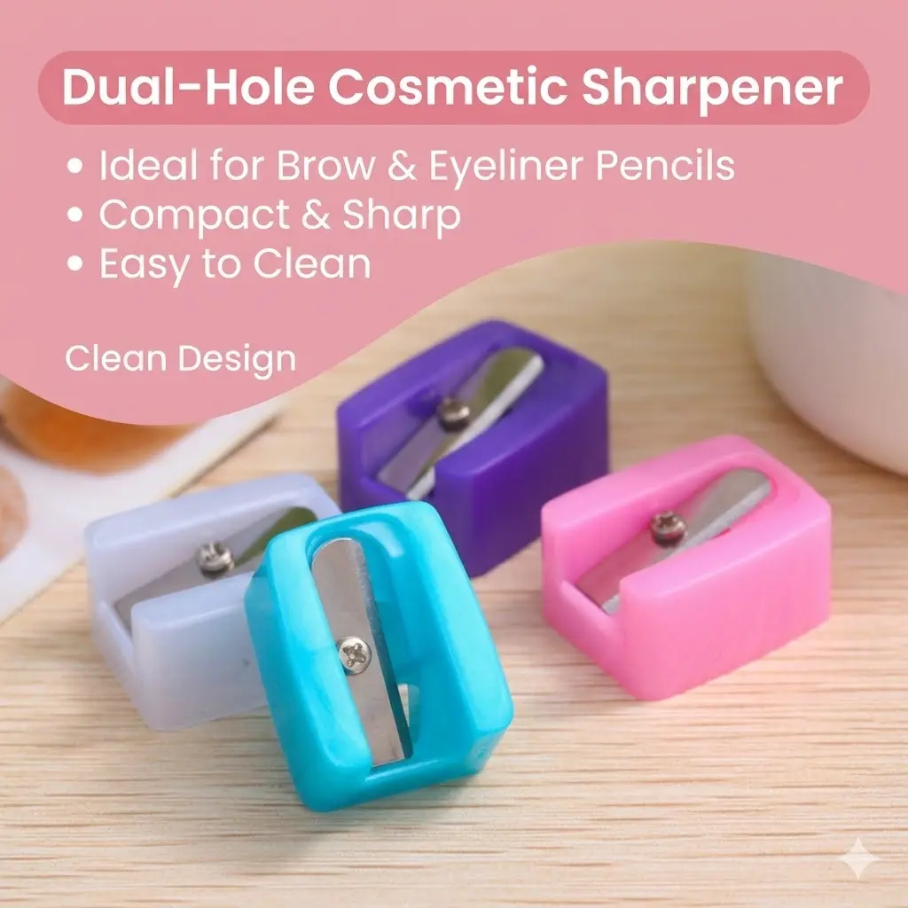 5PCS Dual-Hole Cosmetic Sharpener, Beauty Care Tool, Compact Easy-to-Clean Plastic Design with Sharp Blade, Daily Cosmetic Tools for Smooth Brows & Eyeliner Makeup Pencils Sharpening