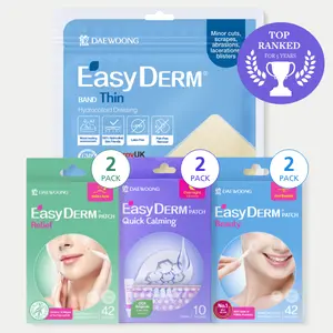 [EasyDerm] 7-Patches Combo | 1-Large Wound, 2-Quick Calming, 2-Beauty, 2-Relief Patches | Korean Facial Pimple Patches Acne Remover