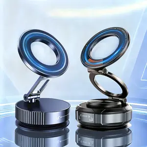 Upgraded Magnetic Adjustable Car Phone Holder, Vacuum Suction Navigation Mount, Foldable Portable Stand, Stable Fit, Fits All Smartphones