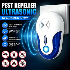 Ultrasonic Pest Repeller Plug-in, Electronic Bug & Rodent Repellent for Home, Non-Toxic Indoor Pest Control, Safe for Pets, Works for Roaches, Mice, Spiders & Ants, Insect Repellent