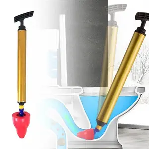 Toilet Plunger Upgrade Metal Unblock Toilet High Pressure One Shot Toilet Pipe Plunger Cleaner Silicone Quickly Home Toilet Sewer Dredging Plunger Wc Pump Drain Clog Remover Drain Cleaner for Kitchens