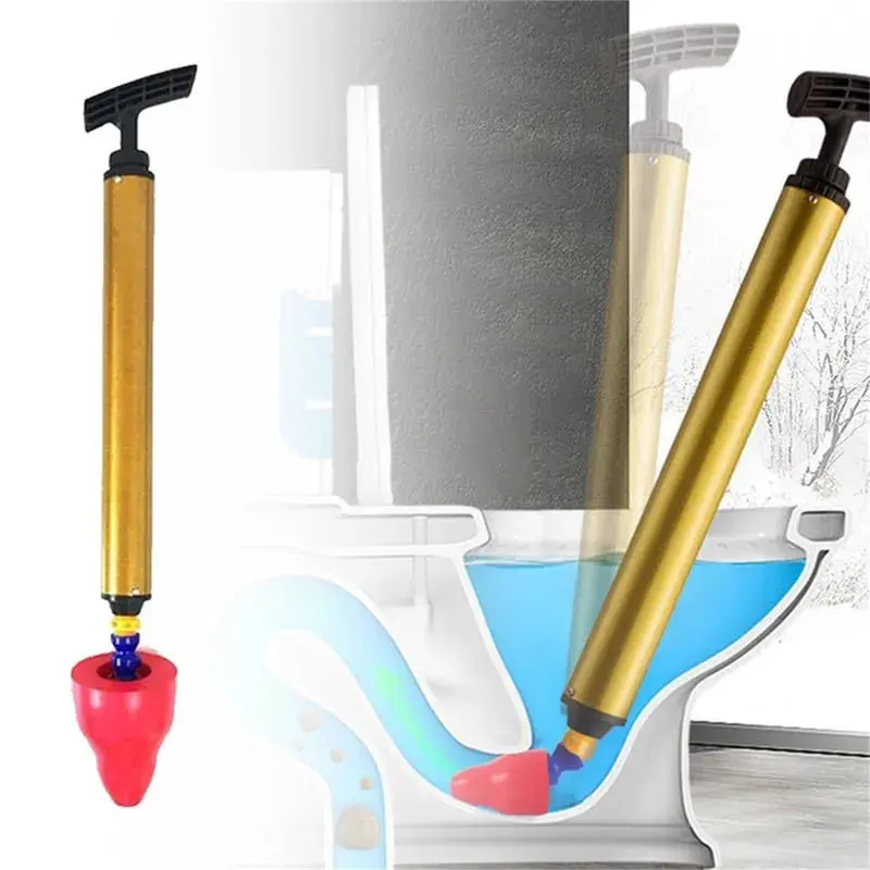 Upgraded Durable Metal Toilet Plunger - 0-8 psi High-Pressure Drain Clog Remover Cleaning Tool, Transparent Plastic Bathroom Gadget with Ergonomic Anti-Slip Handle, Detachable Reusable Metal Rod for Sinks