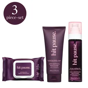 Hit Pause Peri & Menopause Cooling Relief Trio – Body Cream, Cooling Mist & All Over Refreshing Wipes for Hot Flashes