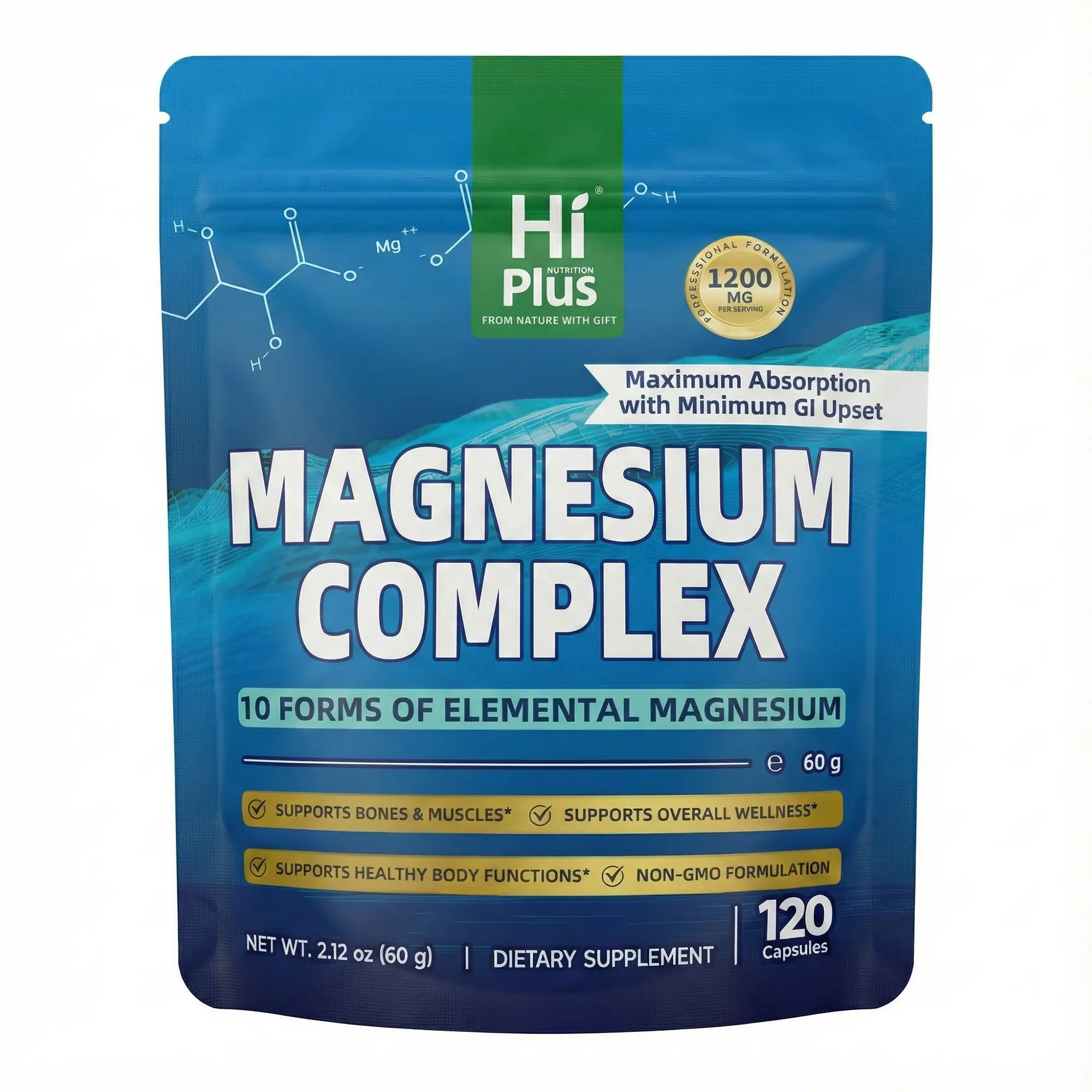 Magnesium Complex 10 Essential Magnesium Supplement 1200mg 120 Capsules