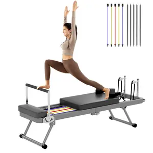 MERSCO Foldable Home Pilates Reformer Machine for Home Gym, High-Strength Alloy Springs, 400lbs Weight Capacity, Ideal for Beginners, Foldable Homepilates Reformer