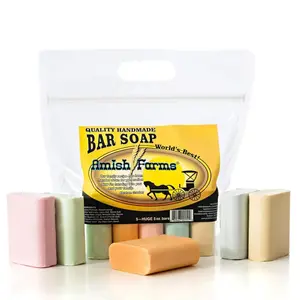 Amish Farms World's Best Bar Soap 5 Ounce Each - 5 Vegan Moisturizing Bars with All Natural Bentonite Clay for Sensitive Skin - Cruelty-Free & Gluten-Free - Made in USA