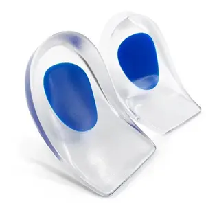 Soft Gel Heel Cushions (1 Pair), Clear Silicone Footwear Inserts for All-Day Comfort, Men’s & Women’s (Blue)