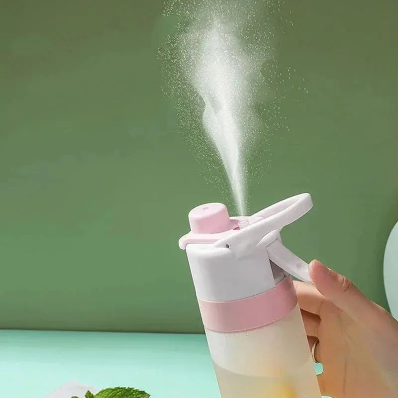 650ml Spray Water Bottle Portable Outdoor Sport Water Bottle for Girls Gym Fitness Drinking Drinkware Hiking Riding Water Bottle