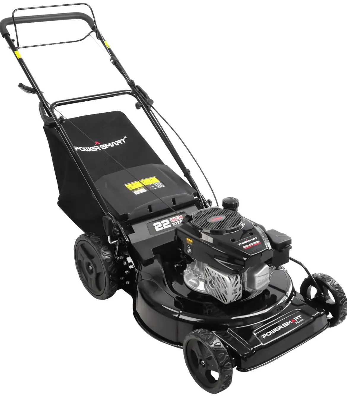 22 in. 170cc Self Propelled Gas Lawn Mower Rear-Wheel-Drive, 3-in-1 Mulch/Bag/Rear Discharge, Steel Deck, 6 Height Adjustment