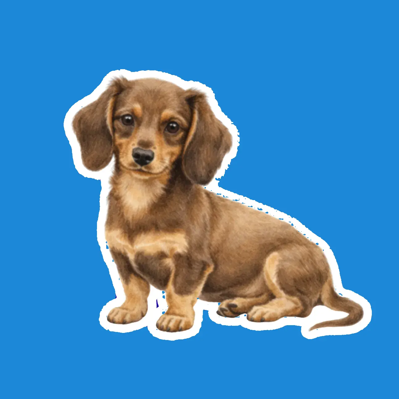 Dachshund Fawn and Tan Dog Sticker | Cute Wiener Dog Die-Cut Vinyl Sticker | Laptop, Water Bottle, Journal Decal