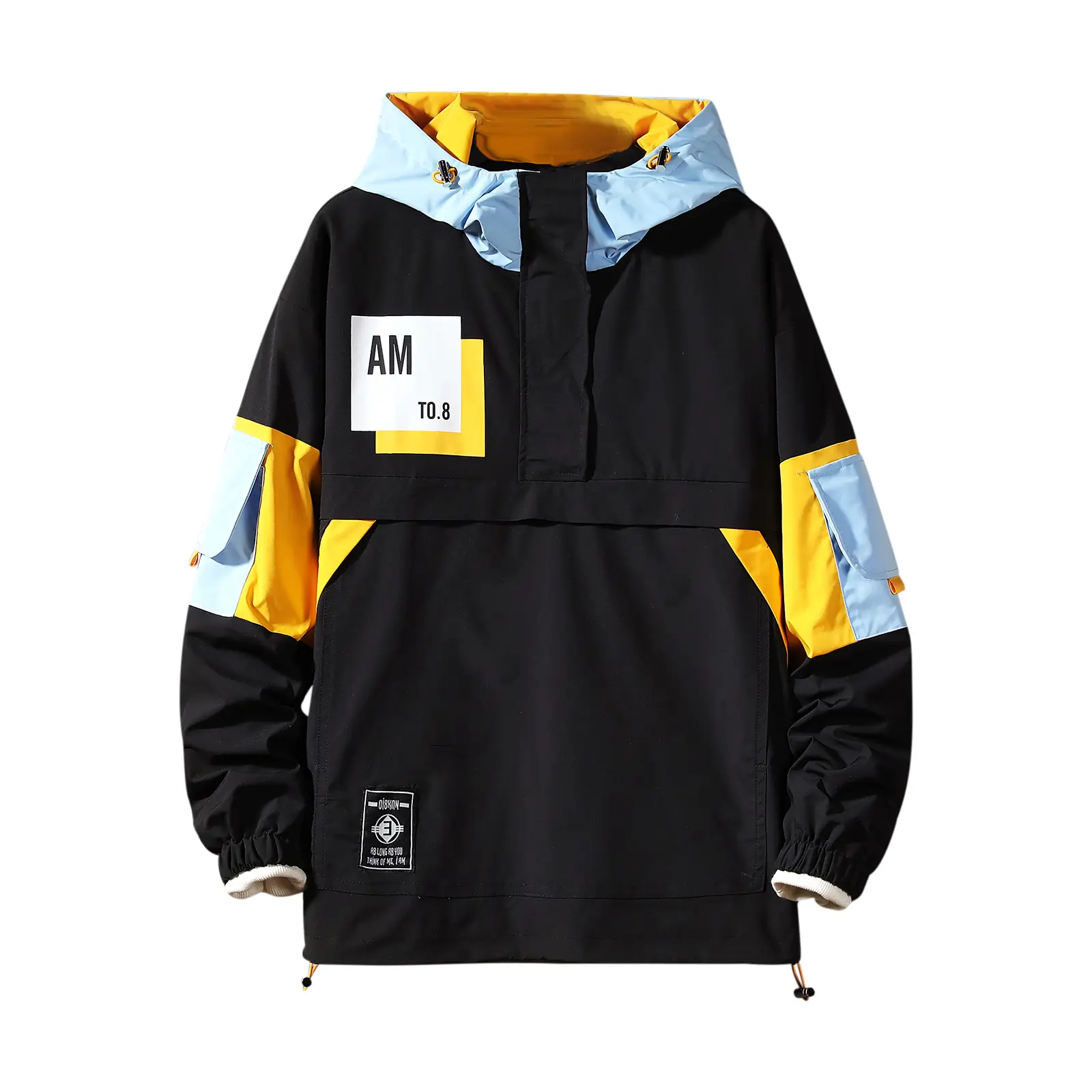 GURUNVANI Menswear Men's Classic Longsleeves Lightweight Color Block Pullover Hoodie, Cotton Outerwear Sweatshirts Casual Tops, Style
