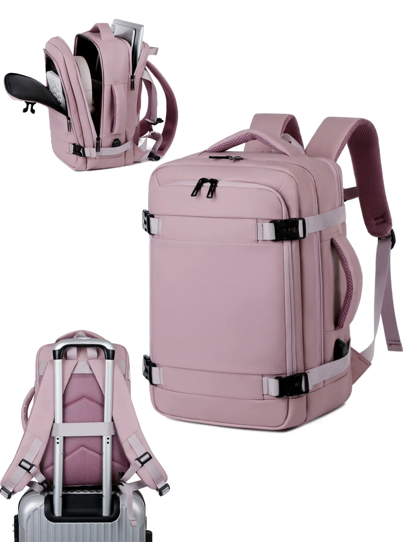 Vacuum Compression Backpack with Vacuum Pump, Large Capacity Laptop Backpack, Multi-Compartment Design, Organized Daypack, Unisex Design, Multi Function Backpack, Ideal for Travel, Business, Vacation, Traveling Daypack, Multi Functional Backpack