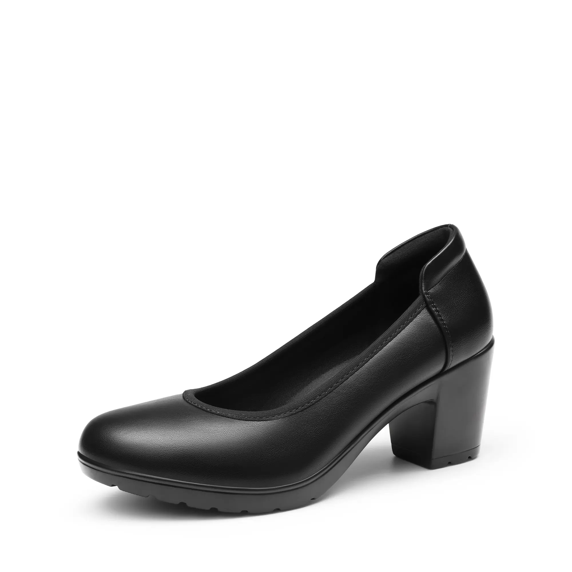 Dream Pairs Women's Edena Chunky Low Block Heel Cuban Pumps with Comfortable Insole, Foam Lining and TPR Outsole