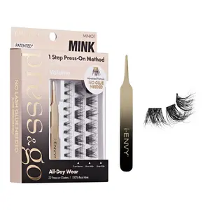 I-ENVY Press & Go 100% Real Mink Pre-Glued Press-On Lash Clusters Kit - 22 Self-Adhesive Lashes & Applicator