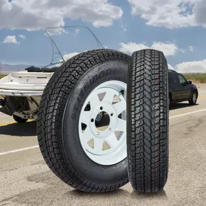 2PCS ST175/80D13 Trailer Tires with Rims – 5 Lug on 4.5", Load Range C, Black Mod Wheel – for Boat, Utility, PWC & Cargo Trailers