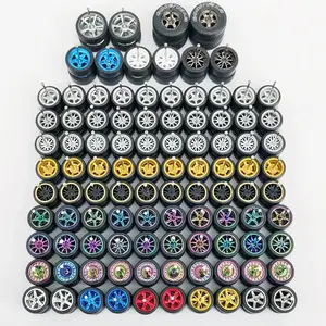 50 Sets 1/64 Scale Real Rider Rims Rubber Tires for 1/64 Die-casts Cars