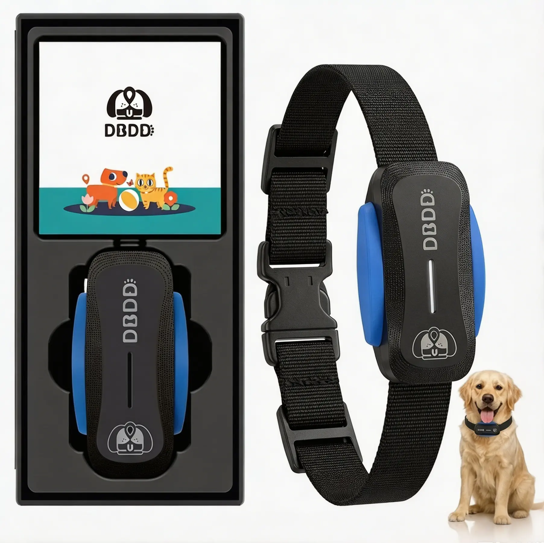 DBDD Smart GPS Dog Collar, Global Real-Time Positioning, Custom Geo-Fence Alerts, IP67 Waterproof, Built-in Sound & Flash Locator with Activity Monitoring for Outdoor Dogs#dealsforyoudays，#summerwins