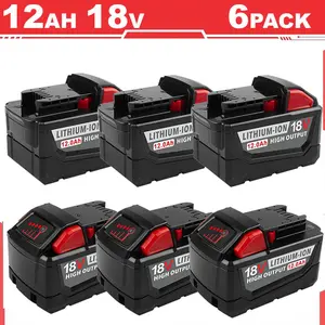 18V 12000mAh battery suitable for Milwaukee M-18, modelsincluding 12.0Ah 48-11-1850,48-11-1840,48-11-1815,48-11-1820,48-11-1852,48-11-1828,and 48-11-1822,cordlesspower tool with LED indicator light.