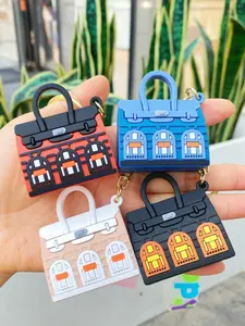 Trendy Mini Bag Charm Pendant, Purse Charm, Platinum-Colored Keychain Accessory, Ideal Gift for Women & Girls, Enhance Your Handbag Style