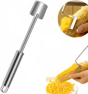 2025 Upgrade Solid Stainless Steel Corn Peeler, Quick-Peel Kitchen Utensil Gadget, Easy-Clean Stripper, Cob Thresher Separator for Kitchen Use & Gifting