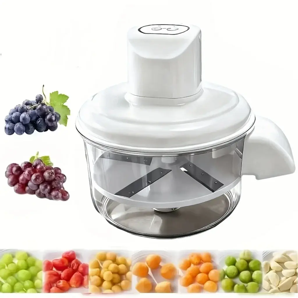 Automatic Electric Garlic Grape Peeler Machine - 1-Button Operation, Food-Grade Plastic, Detachable Stainless Steel Blade, Kitchen Utensil for Garlic & Grape Peeling