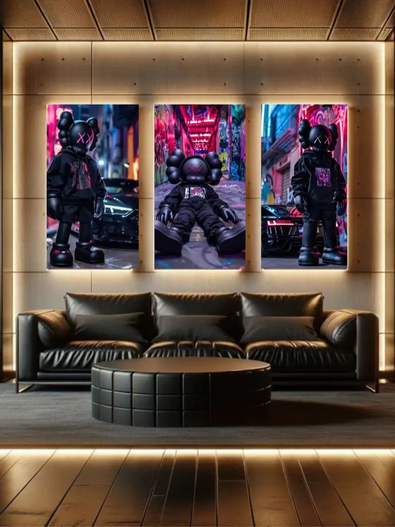 Kaws Printables, Set of 3, Minimalist, Hypebeast, Poster, Kaws Poster, Kaws Wall Art, Graffiti Kaws, Cars, r8 Decor Decoration