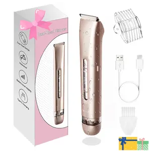 2 in 1 Electric Hair Removal Tool Bikini Trimmer for Women, Waterproof Bikini Trimmer, Women Electric Razor for Pubic Hair, Rechargeable Electric Shaver Hair Remover ,Wet and Dry Use