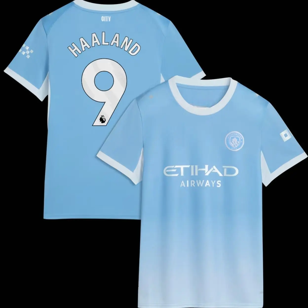 Unisex Premium Sky Blue Soccer Jersey Number 9 Haaland Athletic Sports  Premier League Man City