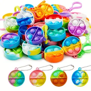 Random Color Silicone Mini Push Bubble Pop, Sensory Toy, Squishy Sensory Fidgets, Sensory Fidget Keychain, Party Favors, Goodie Bag Fillers, Classroom Prizes for Birthday, Holiday Gifts