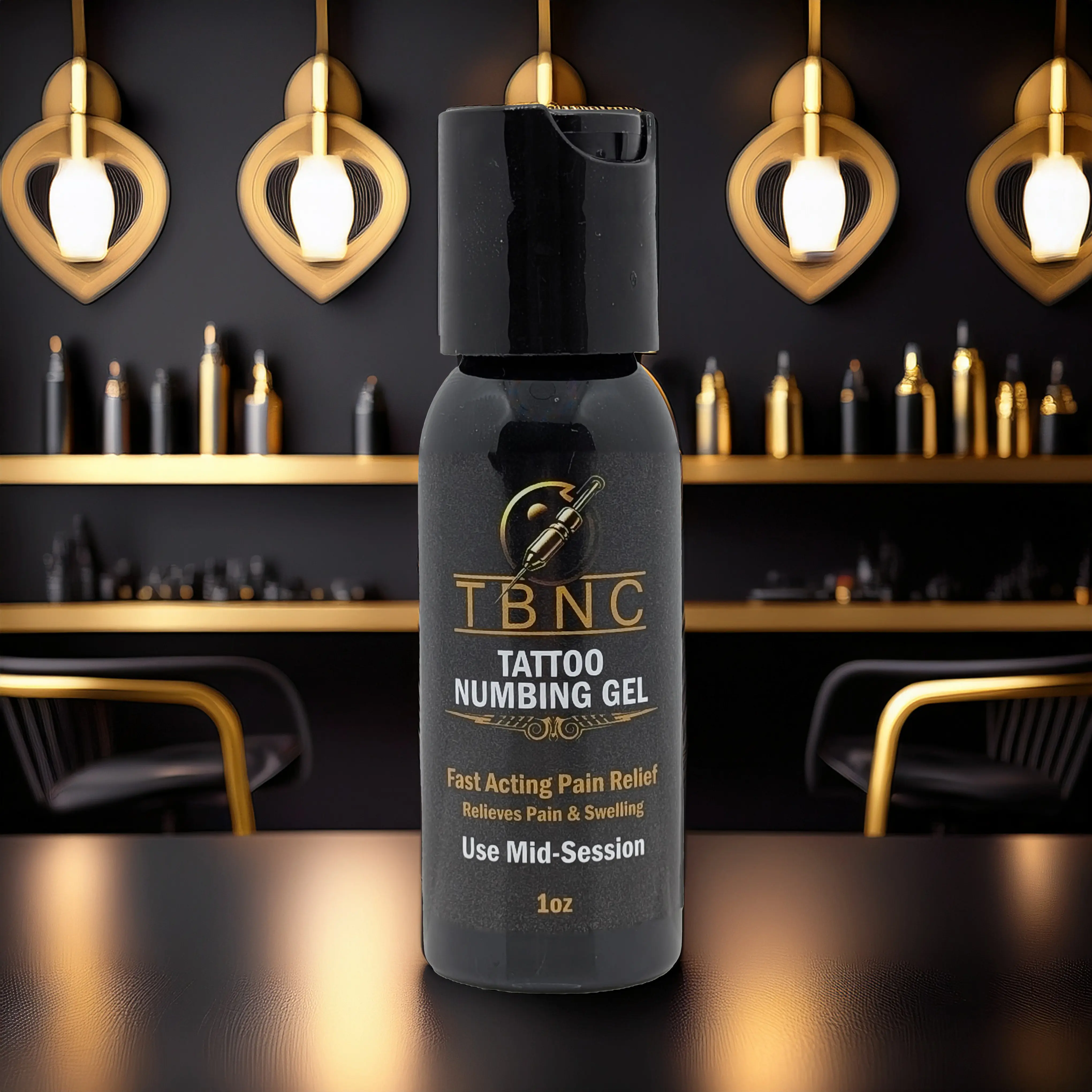 TBNC Mid Session Tattoo Numbing Gel - Fast Acting & Long Lasting Comfort for Tattoo Pain Relief - 1oz Lidocaine-Powered Formula