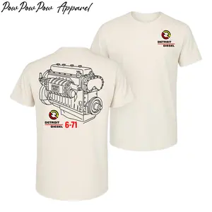 Detroit Diesel 6-71 Engine T-Shirt, Vintage Truck Mechanic Graphic Tee, Diesel Engine Streetwear Gift for Men USA Cotton Menswear
