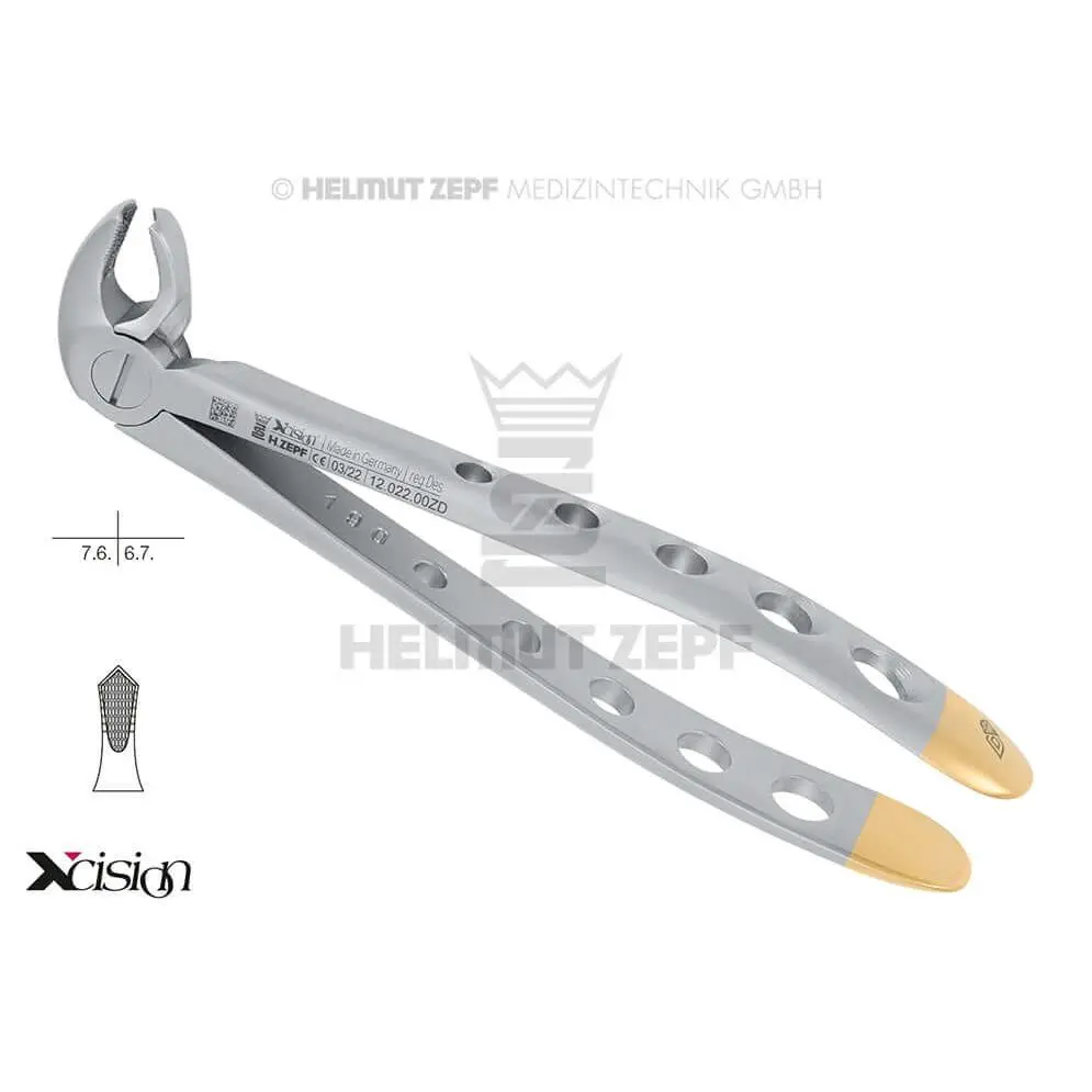 Extraction Forceps, English Pattern, #22 Lower Molars and Wisdom Teeth Xcision-Line®, Diamond Coated | Helmut Zepf No. 12.022.00ZD