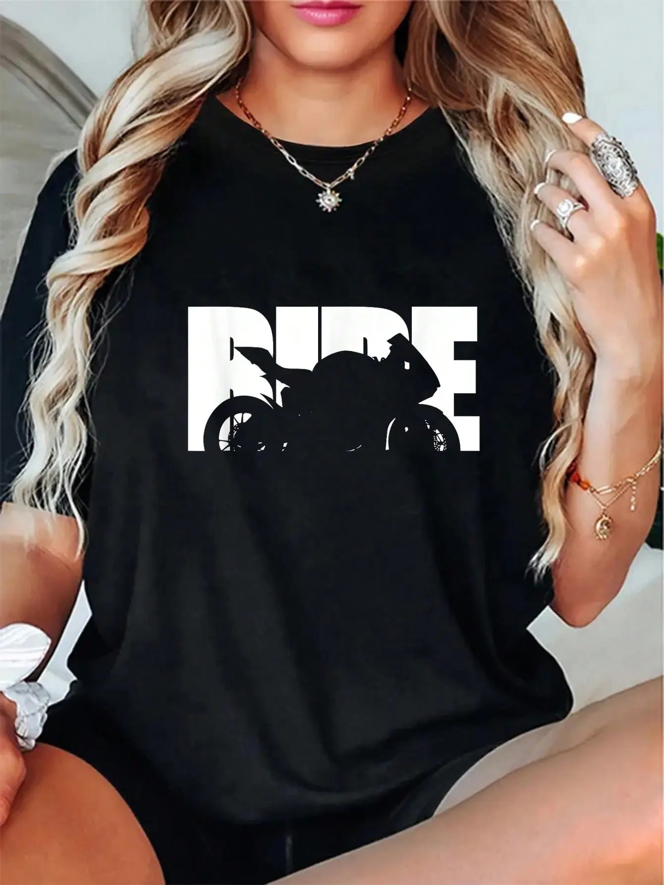 100% Cotton Bike Motorcyclist Apparel Motorcycle Rider Biker T-Shirt