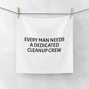 Cheeky Boyfriend Gift - 'Every Man Needs a Dedicated Cleanup Crew' Cotton Towel Funny Valentine's Day gift for him, funny gift.