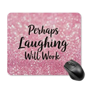 Motivational Quote Mouse Pad with Stitched Edges, Aesthetic Glitter Design Desk Mat, Non-Slip Rubber Base Office Mousepad for Laptop Computer, Inspirational Gift
