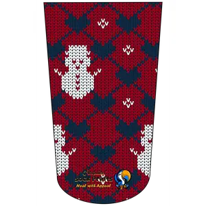 Amputee Sock "Knitted Look Red Snowman V1", Prosthetic Limb Sock, 3ply Stump Sock