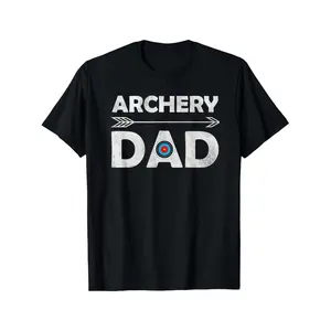 Archery Dad Graphic T-Shirt Relaxed Fit Casual Tee with Target Arrow Design Machine Washable Black Shirt for Father'S Day Gifts Family Outings Same Style for Men And Unisex 2026 Summer Sleeved Printed T-Shirt Happy Mother'S Day Shirt for Mom Best Mo