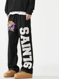 American Retro Letter Embroidered Sweatpants Women Men's 2025 New Jogging Casual Pants Goth Hip-hop Fashion Casual Straight Pant, Sweatpants, Y2K Pants