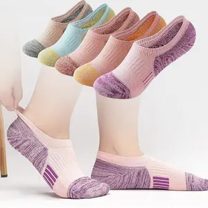 Lady's 5-Pair No-Show Athletic Ankle Socks, Cushioned Comfy Socks for Running, Boat & Casual Footwear