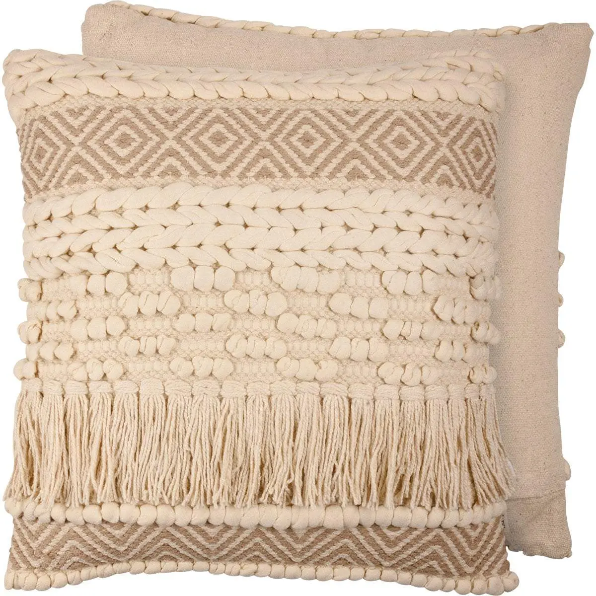 Tan Tassels Pillow