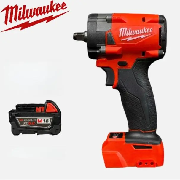 Milwaukee M18 Series 3/8" Cordless Brushless Impact Wrench Kit - 18V 6.0Ah Battery & Charger, High-Torque DIY Power Tools, Hardware Cordless Car & Home Ready for Car Enthusiasts