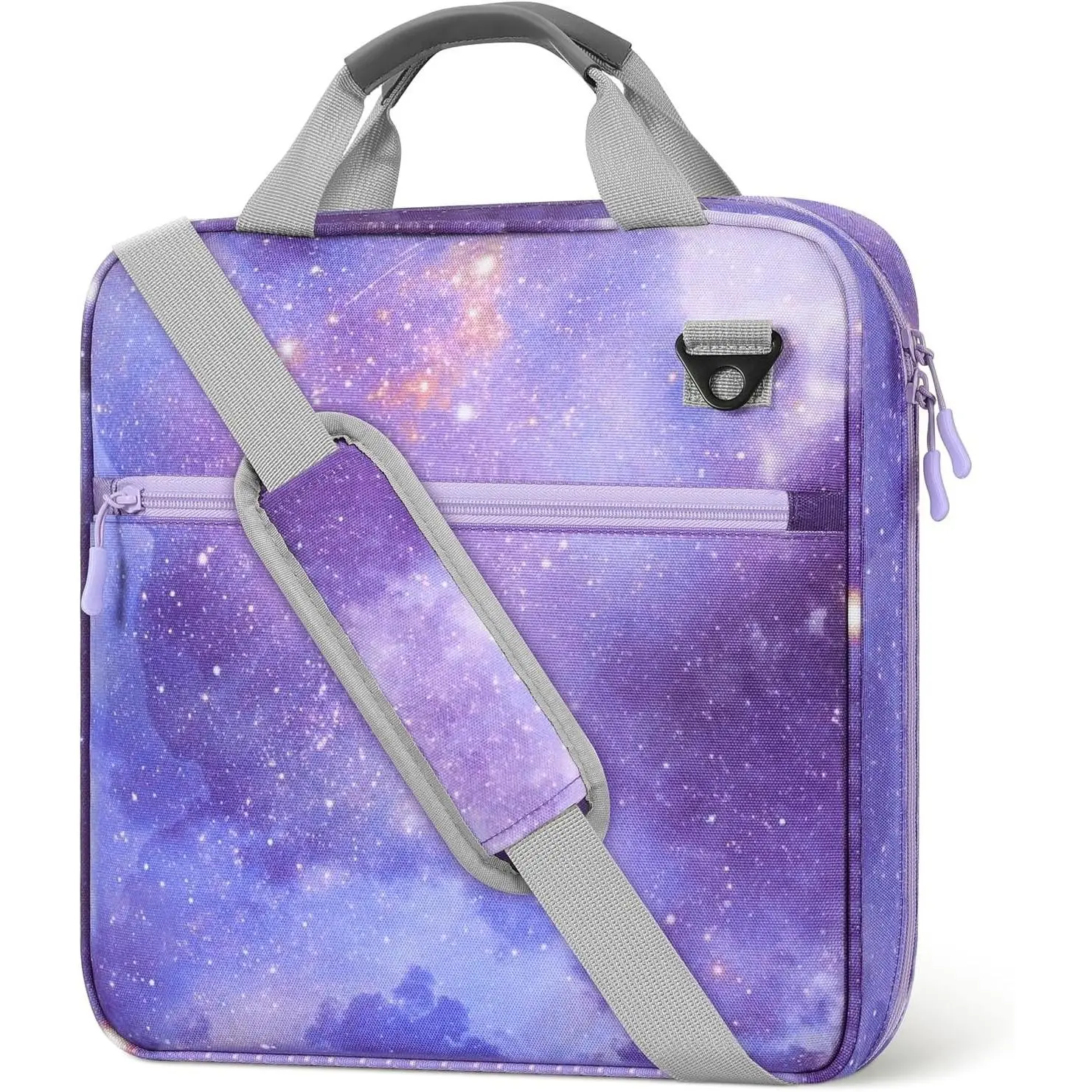 Star Purple Oxford 3-Ring Zipper Binder, 2-Inch Rings for 500 Sheets, Multi-Pocket School Organizer Bag for Students with Padded Shoulder Strap, 2 Inches O-Ring