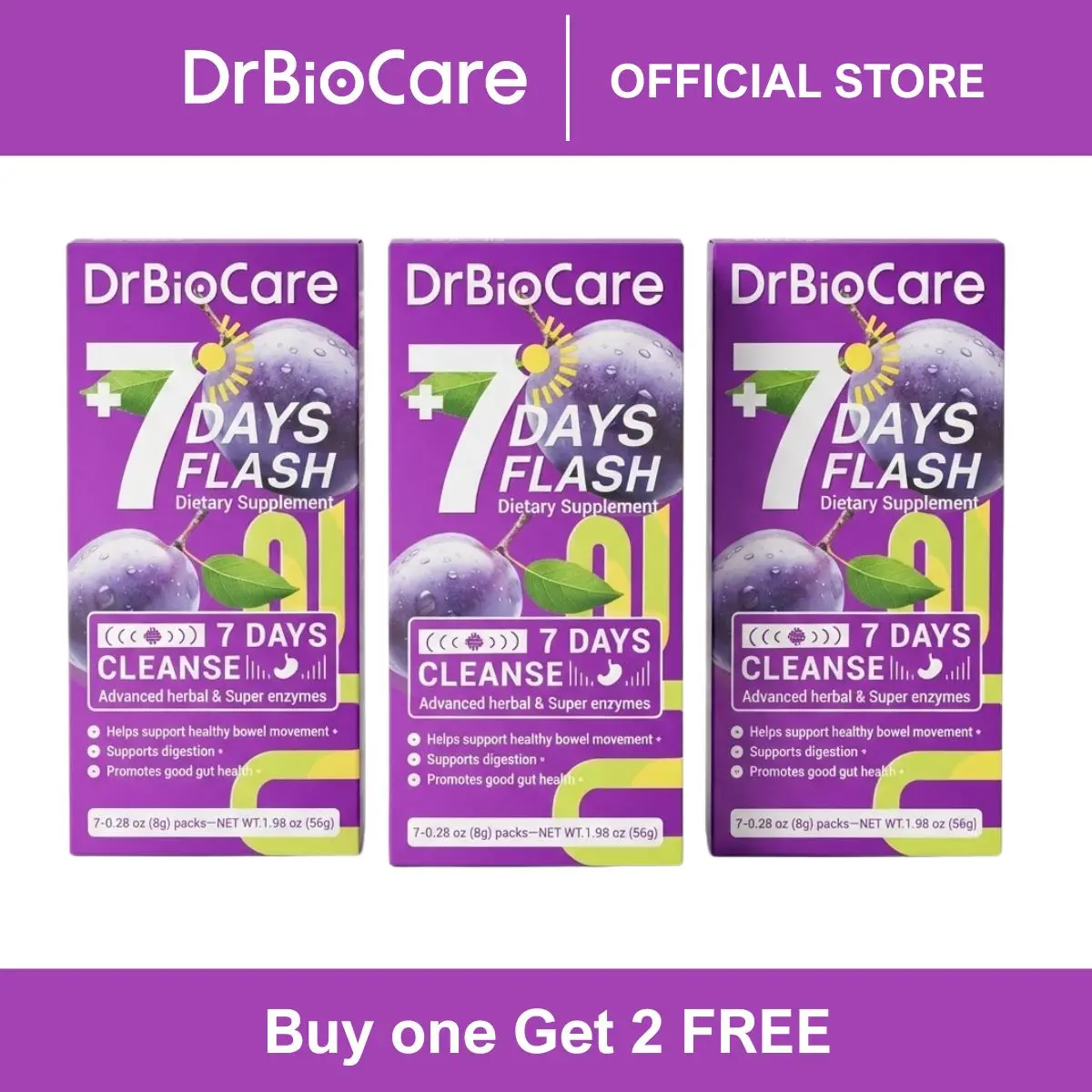 【B1G2 FREE 】DrBioCare Colon Cleanse Supplement, 7-Day Digestive Support Series, Supports Gut Health & Bowel Regularity