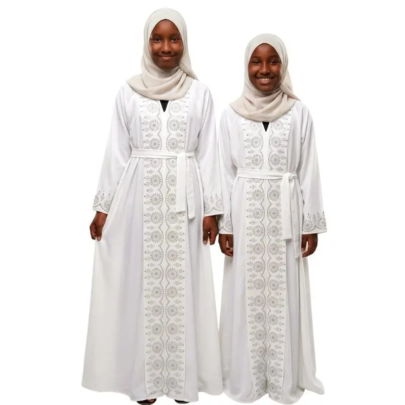 KidWawa Soft Butterfly Abaya with Gold Embroidery for Girls - Comfortable & Elegant Design for Special Occasions Formal Party