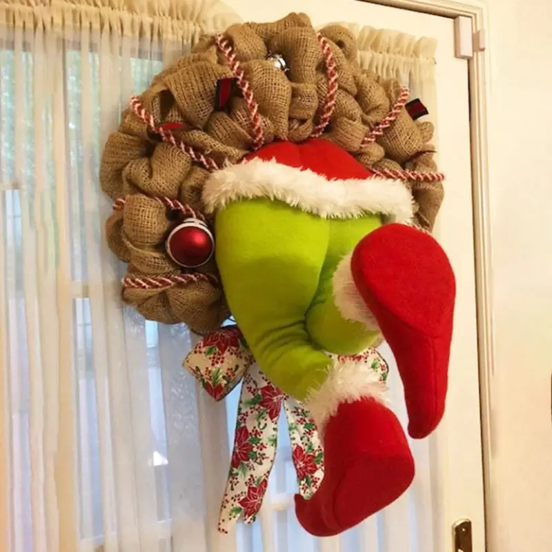 Christmas Thief Wreath Creative front door decoration Christmas home decoration props