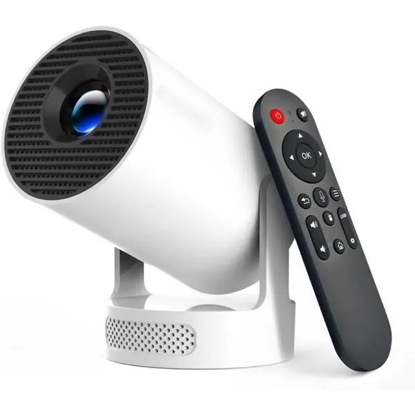 Pro 4K Smart Movie Projector - WiFi & Bluetooth, DLP, HDMI, White, Transform Any Room into a Home Theater, Ultra HD, Ideal for Movies, Gaming Audio Portable Automatic Connection Noise Wireless