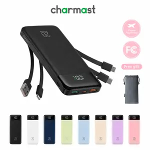 Charmast 20,000mAh Ultra-Slim Power Bank & Portable Charger – 20W Fast Charging with Built-in Cables for Smartphones, Tablets & USB-C Devices – Travel-Friendly Rechargeable Battery Pack, Black Compact Digital Gadget   #Summervibes
