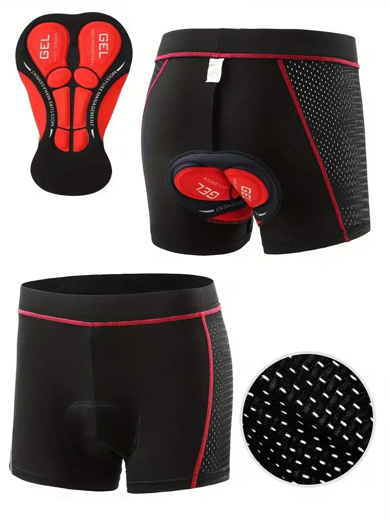 Men's Padded Cycling Shorts | 4D Gel Shock Absorption | Compression Fit Bike Pants for MTB & Road Biking | All-Season Athletic Riding Gear