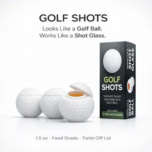 3PCS 1.5oz Golf Ball Shot Glasses - Novelty Drinkware with Lids, Ideal Gift for Golf Enthusiasts, Family and Friends
